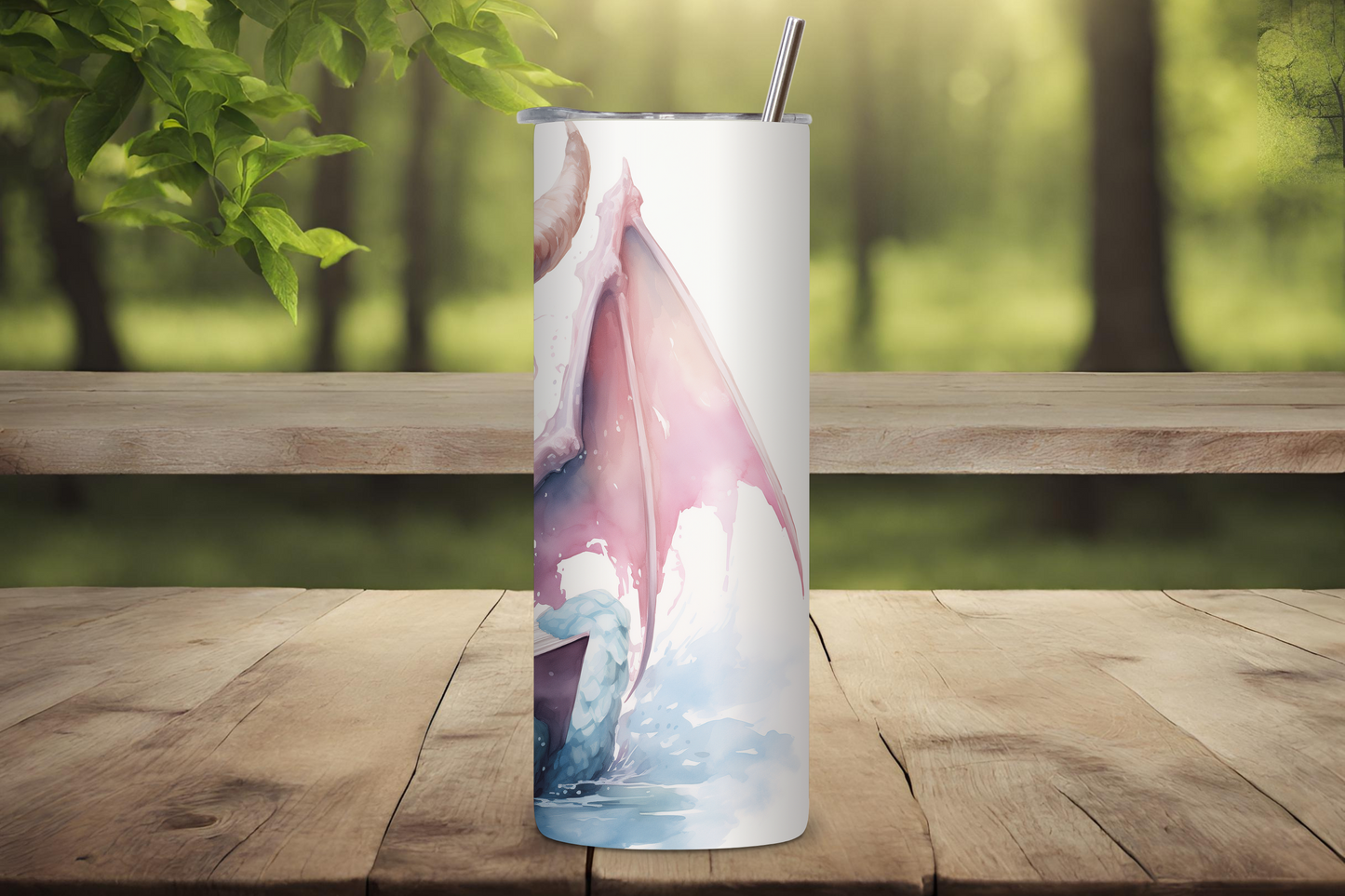 Whimsical Dragon Personalized Tumbler, Book Dragon Custom Tumbler, Dragon Tumbler, 20OZ Tumbler, 22OZ Tumbler, 30OZ Tumbler