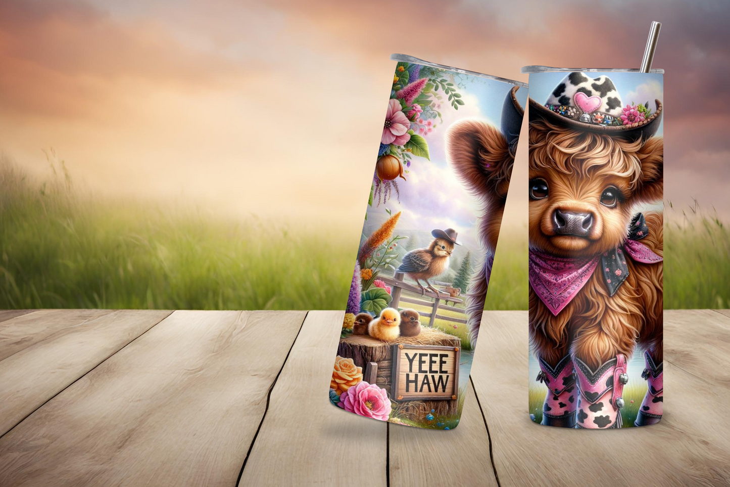 Highland Cow Tumbler, Cowgirl Coffee Cup, Cow Print Travel Mug, Gift for Her, Gift for Wife, 20OZ Tumbler, 22OZ Tumbler, 30OZ Tumbler