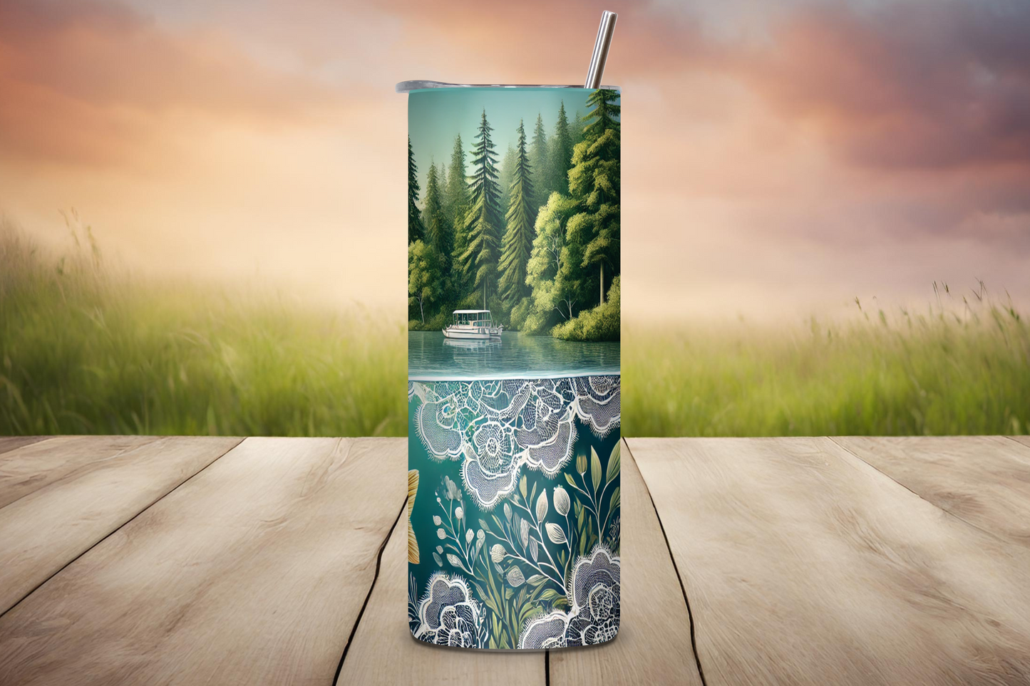 Customizable Deer Fishing Tumbler, Personalized Gift for Him, Outdoor Camping Bass Fishing Deer Hunting, Vacuum Insulated Tumbler 20OZ/30OZ
