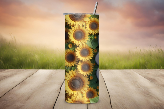 Sloth Sunflower Serenity Tumbler, Sloth Gift, Baby Cute Sloth Tumbler, 20OZ Tumbler, 22OZ Tumbler, 30OZ Tumbler