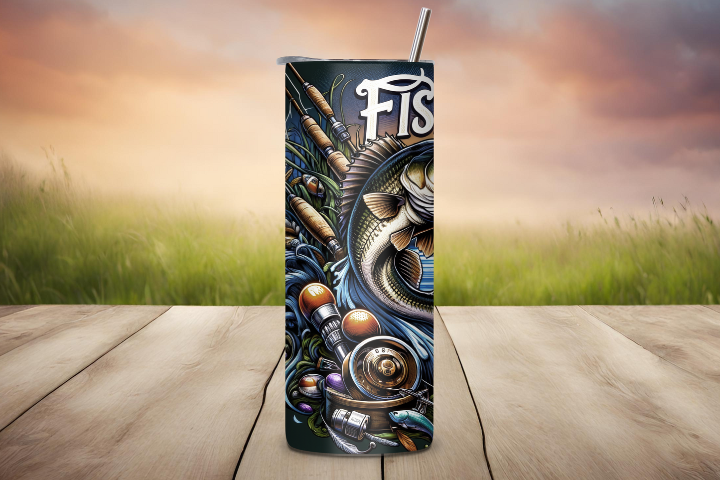 Fishing Life Tumbler, Gift for Angler, Fishing Coffee Cup, Lake Life Travel Mug, 20OZ Tumbler, 22OZ Tumbler, and 30OZ Tumbler