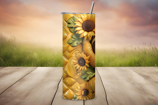 Sloth Golden Blossom Tumbler, Cute Sloth and Sunflower Tumbler, Cute Animal Gift Cup, Gift for Her, 20OZ Tumbler, 22OZ Tumbler, 30OZ Tumbler
