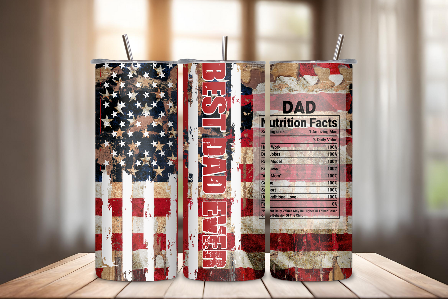 Father's Day Gift Tumbler, Dad Gift Mug, Travel Cup, Thoughtful Dad Surprise or Birthday Gift, Patriotic Dad Gift, 20OZ Tumbler, 22OZ Tumbler, 30OZ Tumbler