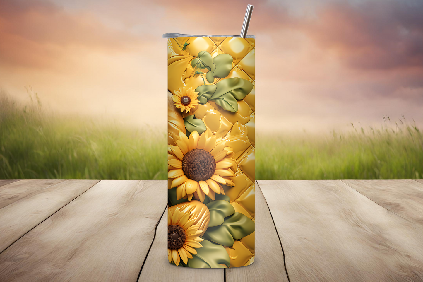 Sloth Golden Blossom Tumbler, Cute Sloth and Sunflower Tumbler, Cute Animal Gift Cup, Gift for Her, 20OZ Tumbler, 22OZ Tumbler, 30OZ Tumbler