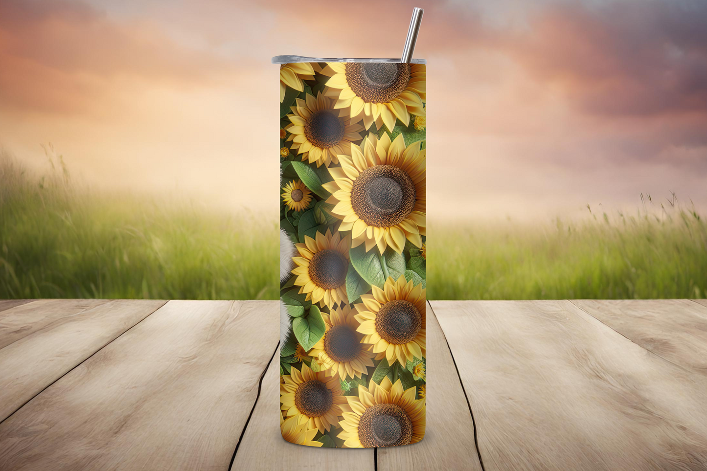 Sloth Sunflower Serenity Tumbler, Sloth Gift, Baby Cute Sloth Tumbler, 20OZ Tumbler, 22OZ Tumbler, 30OZ Tumbler