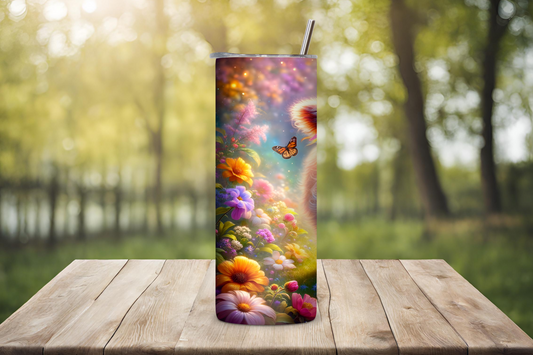 Floral Fantasy Highland Cow Tumbler, Flower and Cow Coffee Mug, Cute Cow Travel Cup, Gift for her, 20OZ Tumbler, 22OZ Tumbler, 30OZ Tumbler