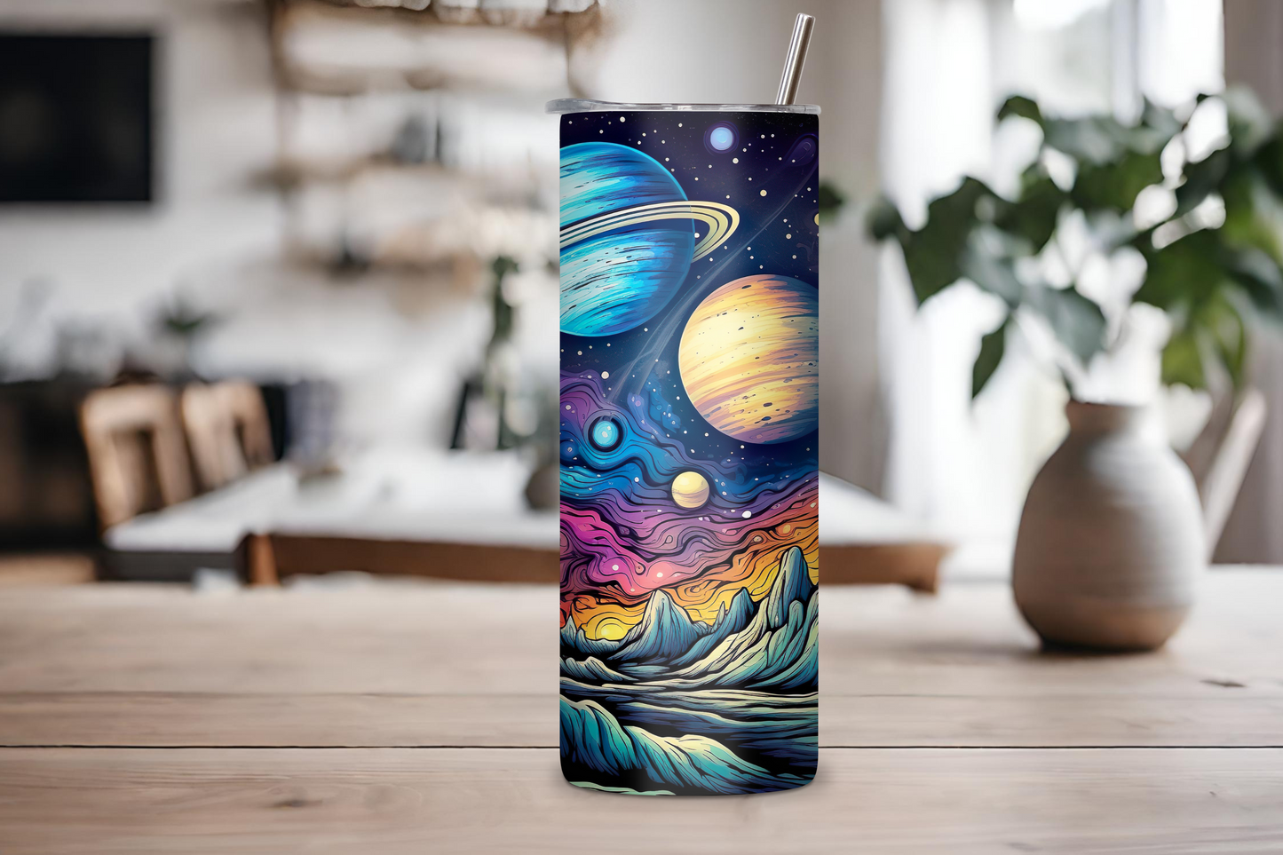 Retro Space Tumbler Gift, Deep Space Travel Mug, Galaxy Celestial Gifts, Nebula Gift, Vintage Looking Coffee Cup, Gift For Him, Gift for Her