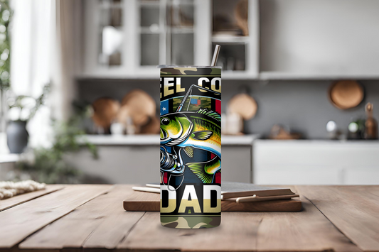 Reel Cool Dad Camo Gift Tumbler, Father's Day Present, Dad Birthday Gift Coffee Cup, Fishing Cup, 20OZ Tumbler, 22OZ Tumbler, 30OZ Tumbler