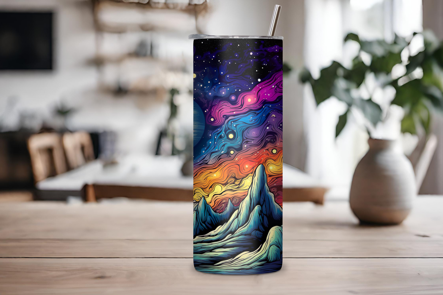 Retro Space Tumbler Gift, Deep Space Travel Mug, Galaxy Celestial Gifts, Nebula Gift, Vintage Looking Coffee Cup, Gift For Him, Gift for Her