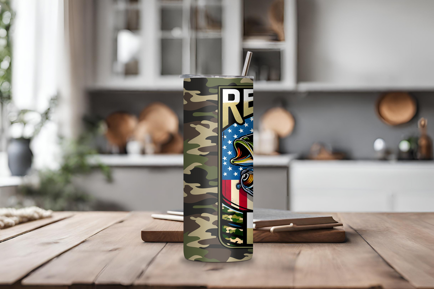 Reel Cool Dad Camo Gift Tumbler, Father's Day Present, Dad Birthday Gift Coffee Cup, Fishing Cup, 20OZ Tumbler, 22OZ Tumbler, 30OZ Tumbler