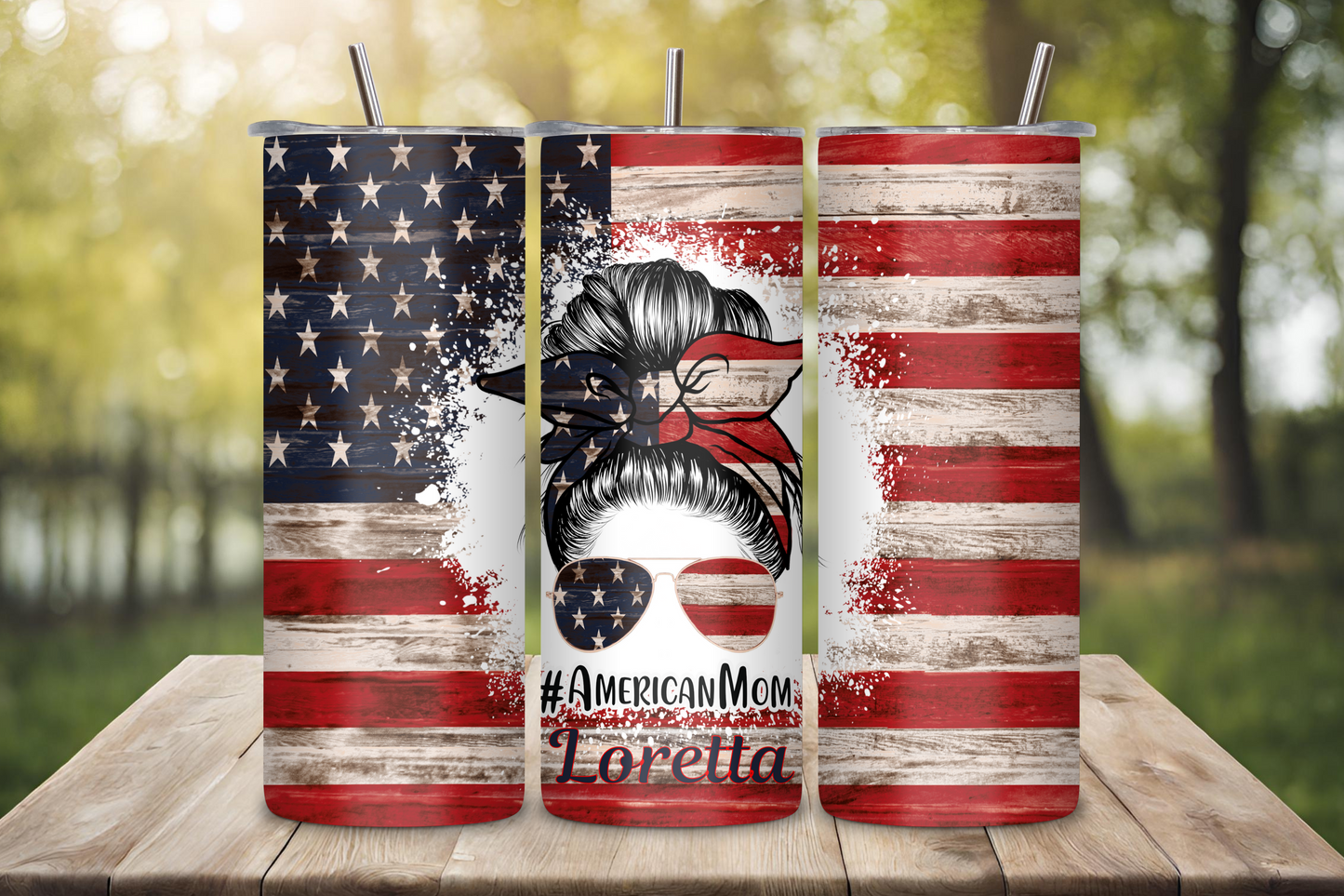 #AmericanMom Customizable Patriotic Tumbler, 4th of July Coffee Cup, Mom Cup, Travel Mug, 20OZ Tumbler, 22OZ Tumbler, 30OZ Tumbler