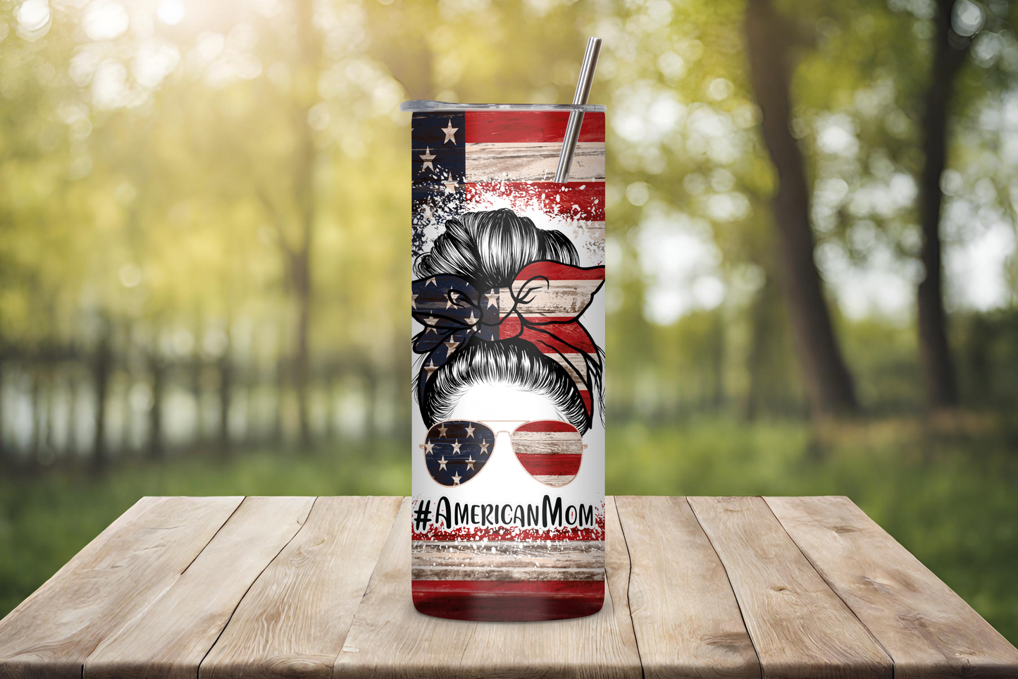 #AmericanMom Patriotic Tumbler, 4th of July Coffee Cup, Mom Cup, Travel Mug, 20OZ Tumbler, 22OZ Tumbler, 30OZ Tumbler
