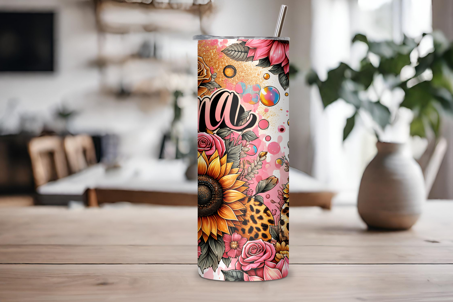 Chic Mama Floral Tumbler, Mother's Day Gift, Mom Gift, Garden Bloom Petals & Positivity Mama Tumbler 20OZ 30OZ Tumbler Insulated Tumblers