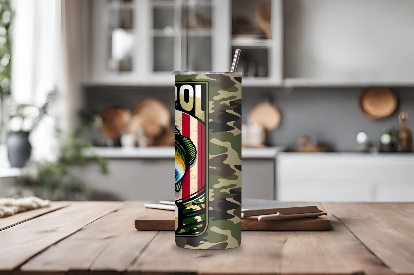 Reel Cool Dad Camo Gift Tumbler, Father's Day Present, Dad Birthday Gift Coffee Cup, Fishing Cup, 20OZ Tumbler, 22OZ Tumbler, 30OZ Tumbler