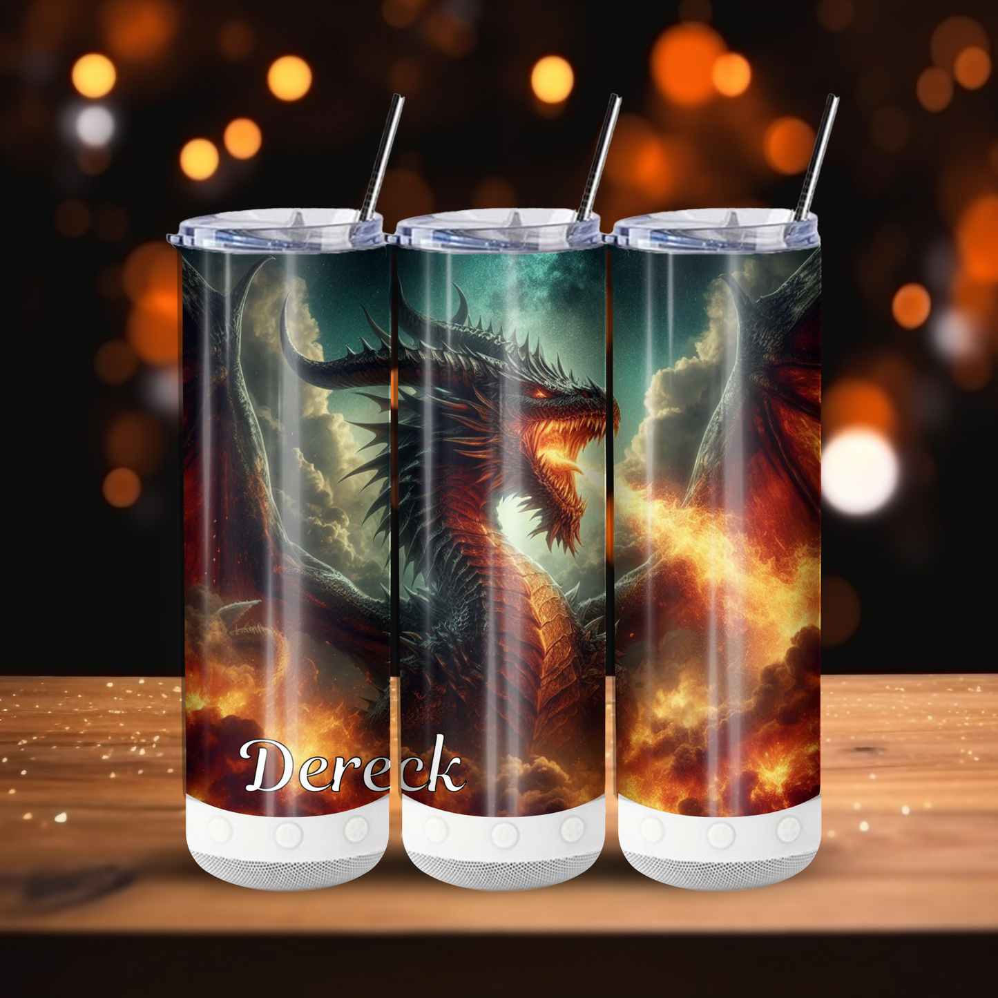Personalized Fire Dragon Custom Tumbler Custom Dragon Travel Mug Fantasy Gift Fire Breathing Dragon Cup Insulated Tumbler 20OZ 30OZ Tumbler