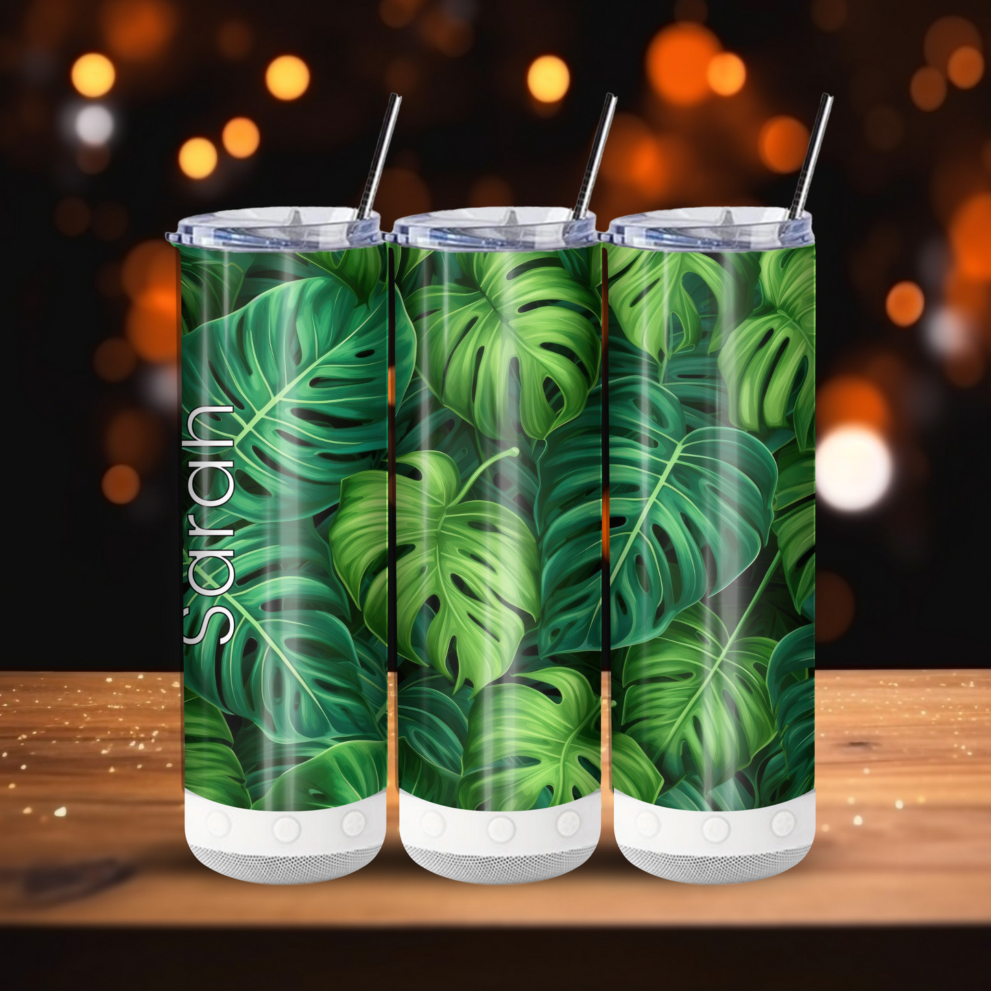 Personalized Tropical Monstera Tumbler, House Plant Travel Mug, Custom Gift for Her, Plant Lover Insulated Tumbler 20OZ 30OZ