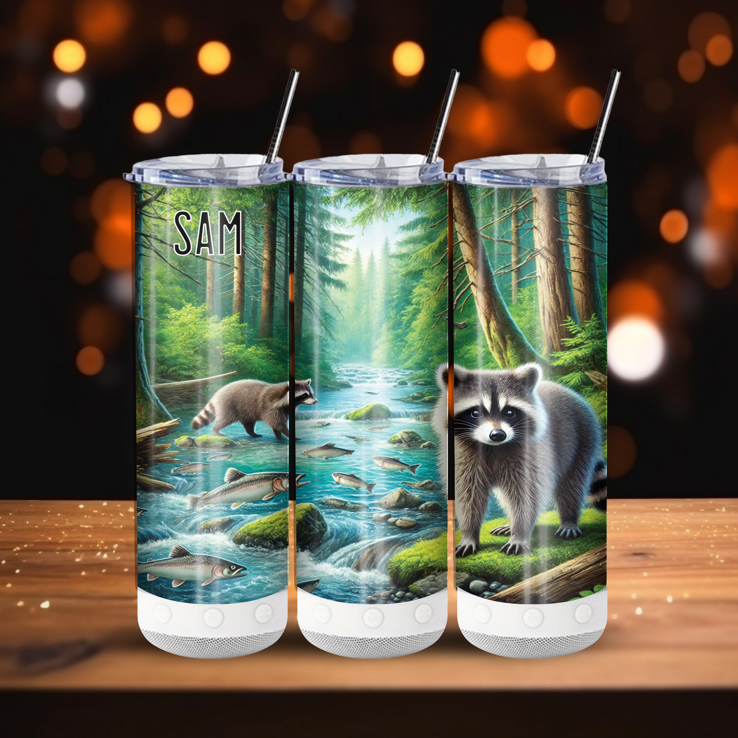 Personalized Woodland Raccoon Tumbler, Forest Bandit Travel Mug, Shadow Forager Cup, Trash Monster Insulated Tumbler 20OZ 30OZ
