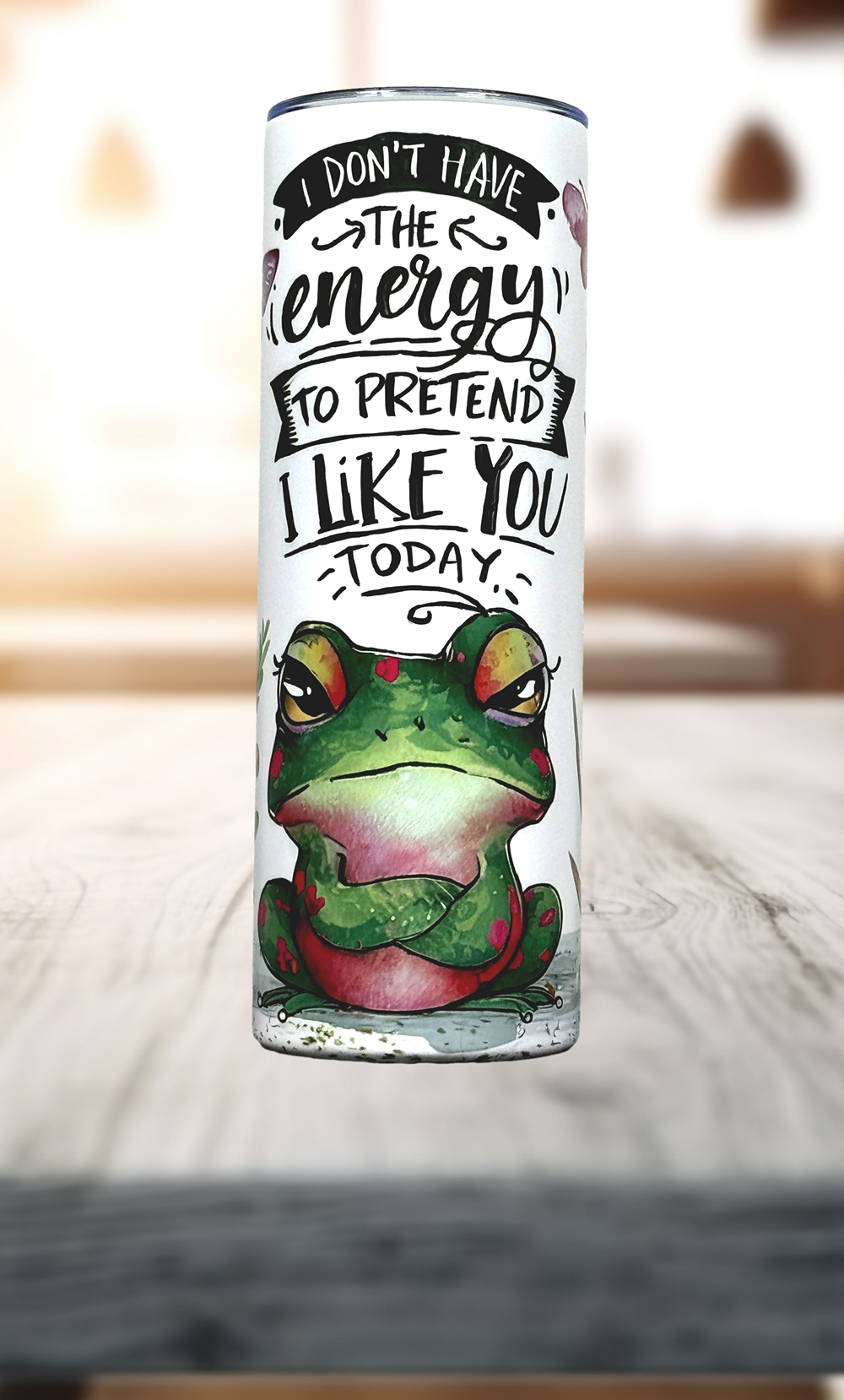 Sarcastic Frog Energy Tumbler, Frog Lover Coffee Cup, Funny Travel Cup, 20OZ Tumbler, 22OZ Tumbler, 30OZ Tumbler