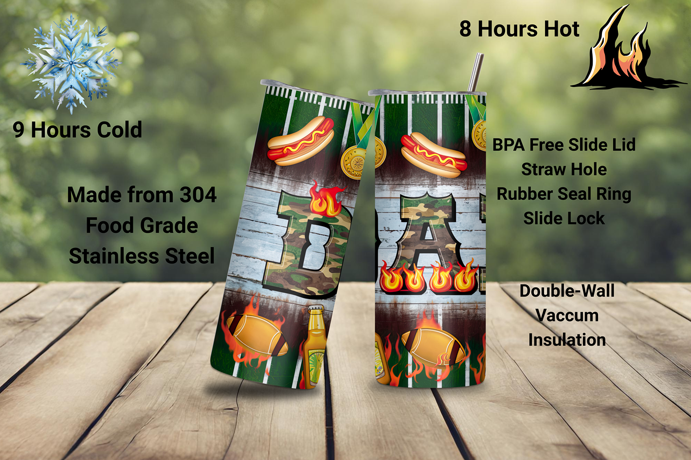 Football Dad Travel Cup, Football Loving Dad Gift Mug, Sports Father Travel Mug, 20OZ Tumbler, 22OZ Tumbler, 30OZ Tumbler