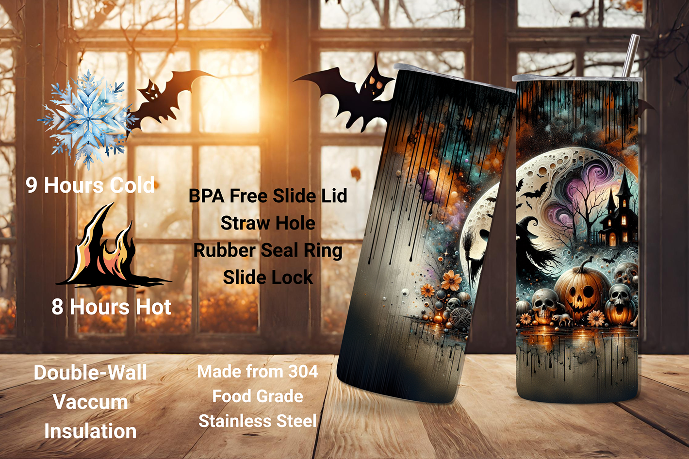 Mystical Harvest Tumbler, Magical Witch Manor Travel Mug, Halloween Night Tumbler, 20OZ Tumbler, 22OZ Tumbler, 30OZ Tumbler