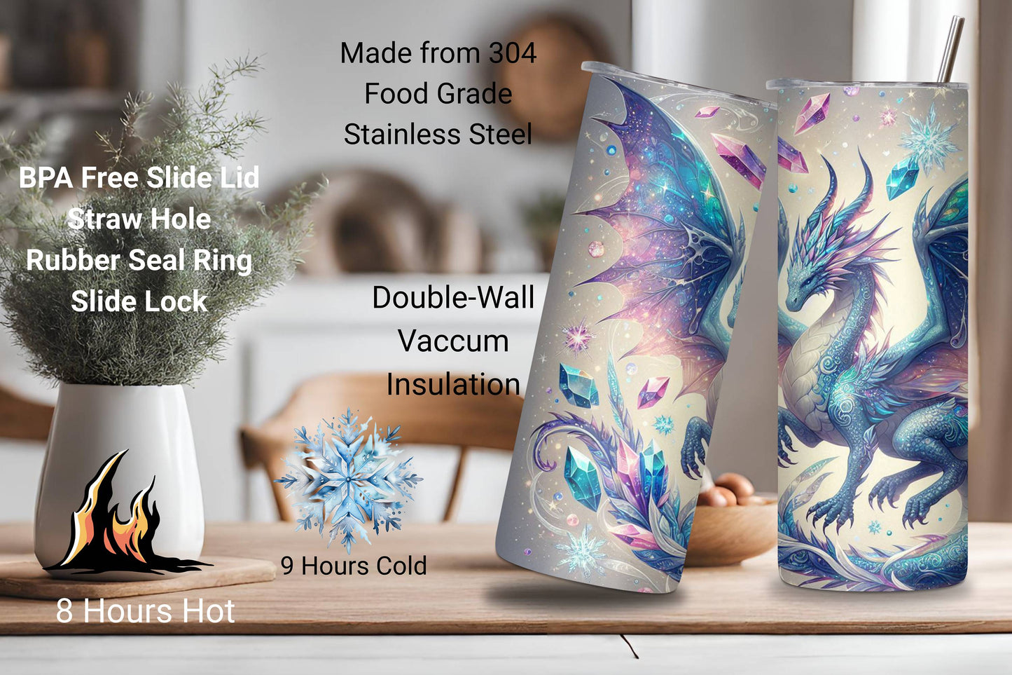 Cosmic Dragon Tumbler, Mystic Dragon Coffee Cup, Fantasy Travel Mug, 20OZ Tumbler, 22OZ Tumbler, 30OZ Tumbler