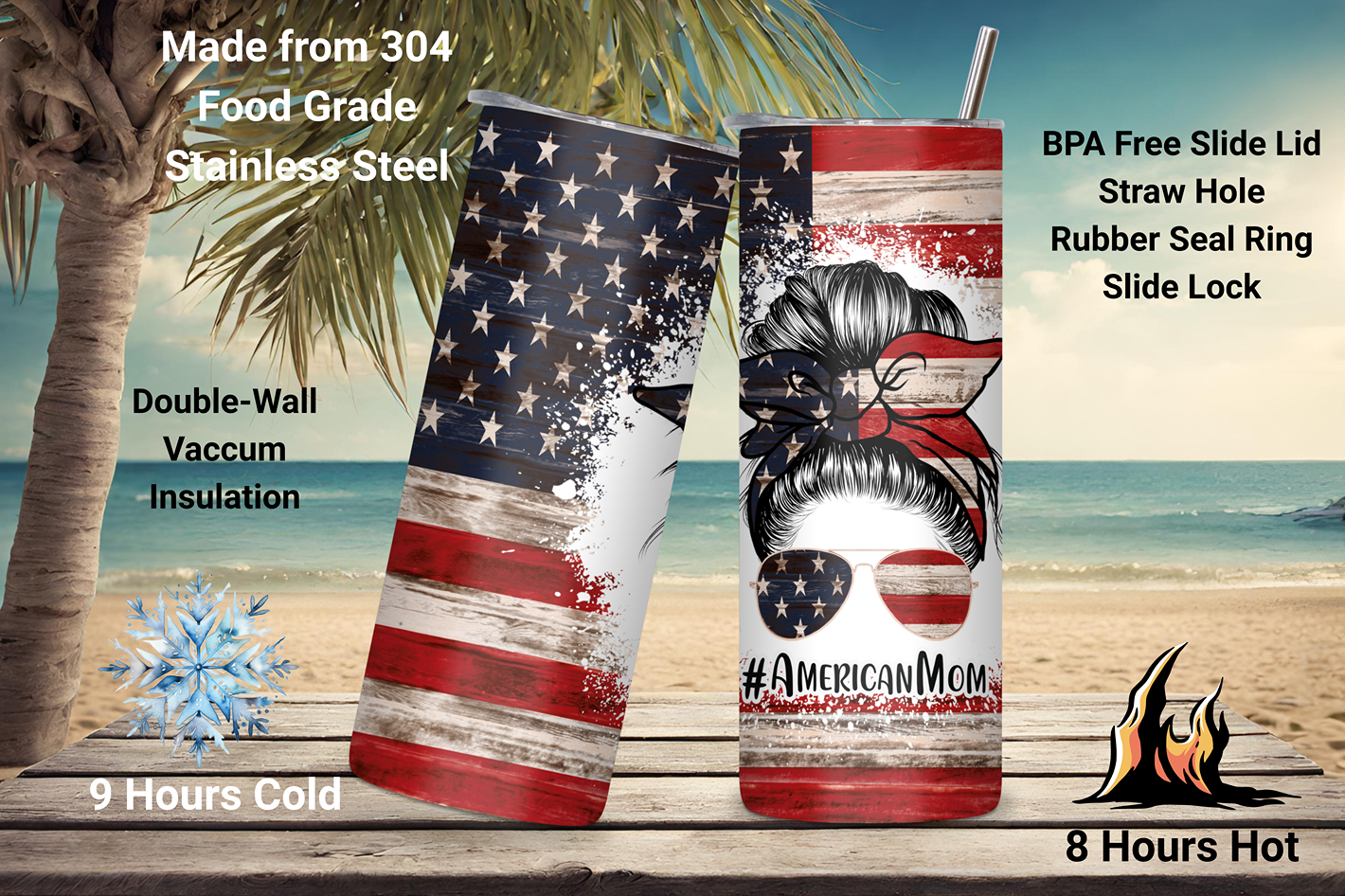 #AmericanMom Patriotic Tumbler, 4th of July Coffee Cup, Mom Cup, Travel Mug, 20OZ Tumbler, 22OZ Tumbler, 30OZ Tumbler