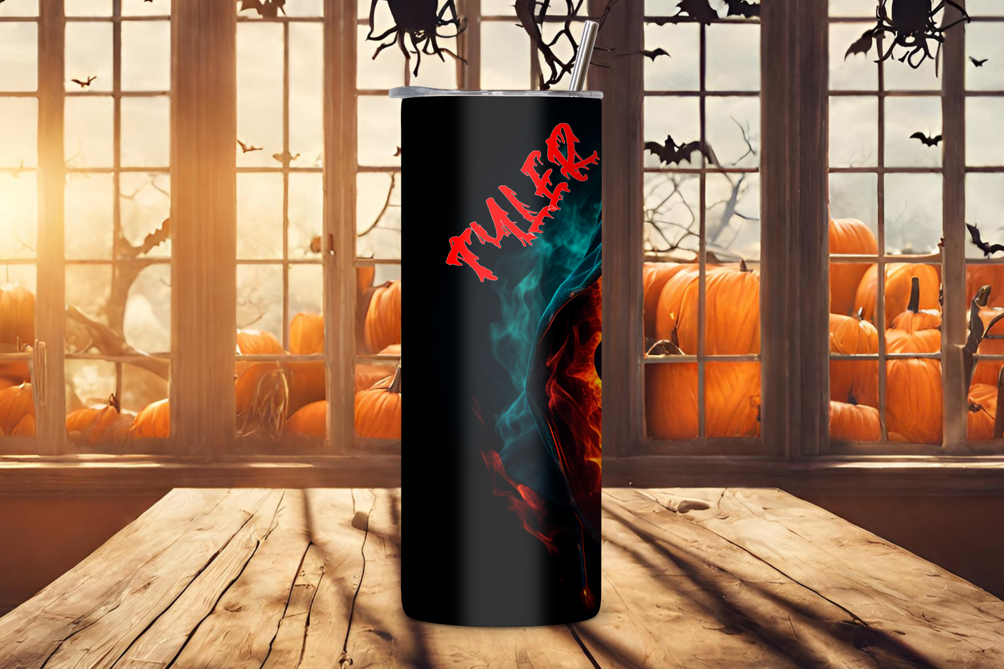 Spooky Skull Personalized Tumbler, Grim Reaper Last Visitor Tumbler, Halloween Travel Mug, 20OZ Tumbler, 22OZ Tumbler, 30OZ Tumbler