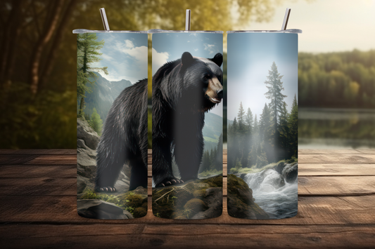 Wilderness Bear Tumbler, Nature Lover Gift, Natural Forest Coffee Cup, 20OZ Tumbler, 22OZ Tumbler, 30OZ Tumbler