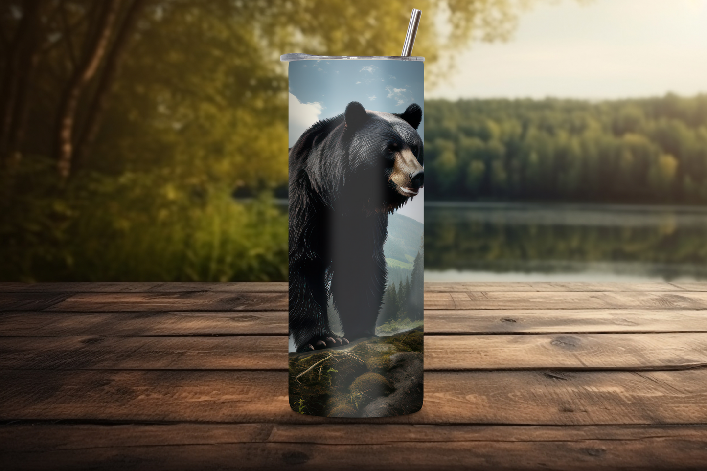 Wilderness Bear Tumbler, Nature Lover Gift, Natural Forest Coffee Cup, 20OZ Tumbler, 22OZ Tumbler, 30OZ Tumbler