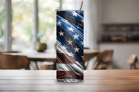 Waving Flag Tumbler, 4th of July Tumbler, Flag Travel Mug, 20OZ Tumbler, 22OZ Tumbler, 30OZ Tumbler