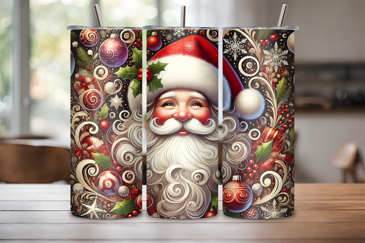 Retro Santa Claus Tumbler, Christmas Gift, Santa Ride, 20OZ Tumbler, 22OZ Tumbler, 30OZ Tumbler
