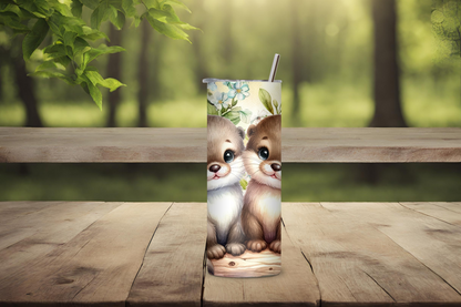 Otter Lover Gift Tumbler, Aquatic Mammal Coffee Cup, River Travel Cup, Gift for Her, Birthday Gift