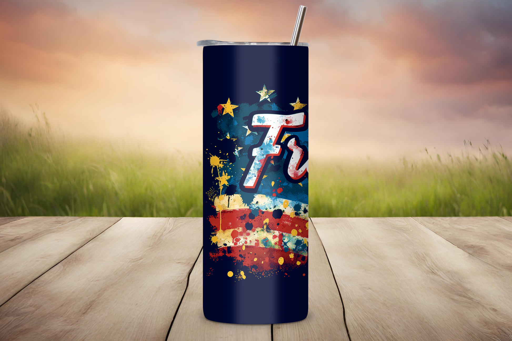 Vibrant Freedom Stars and Stripes Tumbler, USA Spirt Travel Mug Vibrant Freedom Stars and Stripes Tumbler, USA Spirt Travel Mug