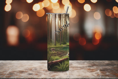 Personalized Wolf Pack Tumbler, Wolf Clan Insulated Tumbler, Moonhowler Travel Mug, Nature Coffee Cup, Night Stalker 20OZ 30OZ Tumbler