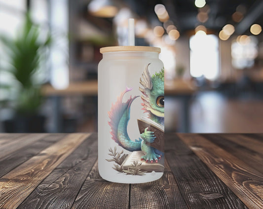 Customizable Enchanted Dragon Glass Can (16OZ), Custom Book Dragon Glass, Personalized Can Glass
