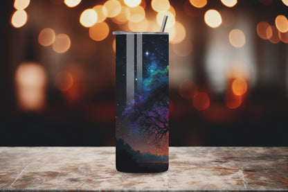 Cosmic Tree of Life Tumbler, Tree of Wisdom cup, World Tree Travel Mug, Sacred Eternal Tree Insulated Tumbler 20OZ 30OZ, Fantasy Gift