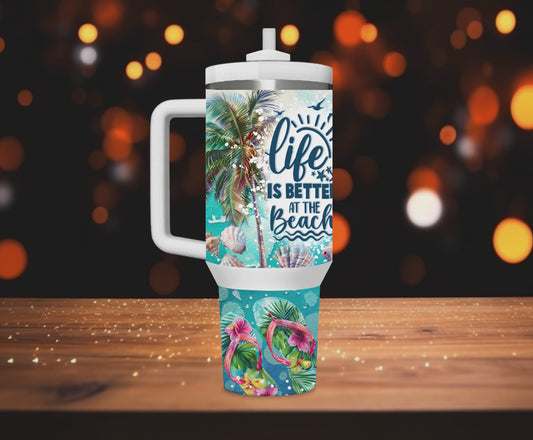 40OZ Sea Turtle and Beach Vibes Tumbler
