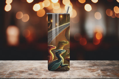 Elder Matron Dragon Tumbler, Wise Dragon Insulted Tumbler, Gift for Mom Grand Mother Mamaw, Mythical Book Dragon Travel Mug Coffee Cup 20OZ 30OZ